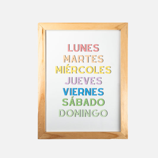 Cuadro Decora y Aprende DÍAS DE LA SEMANA